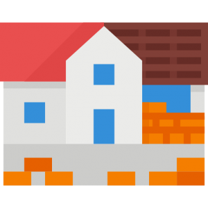 house with extension icon